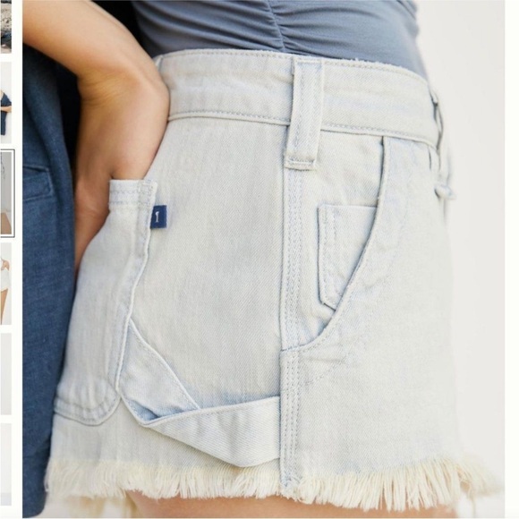 NWT Anthropologie x Pilcro Shortie Shorts Light Denim Frayed Hem 30 - Picture 2 of 8